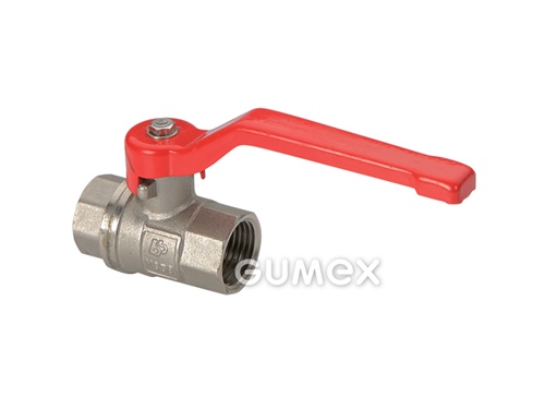 Kulový kohout s páčkou pro vodu, DN100, vnitřní závity G 4", 12bar, těsnění PTFE, páčka lakovaný hliník, -20°C/+150°C, mosaz